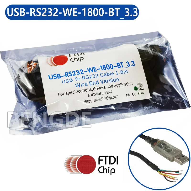 USB-RS232-WE-1800-BT_3.3 FTDIchip Official Original Genuine USB to UART cable with RS232 level UART signals