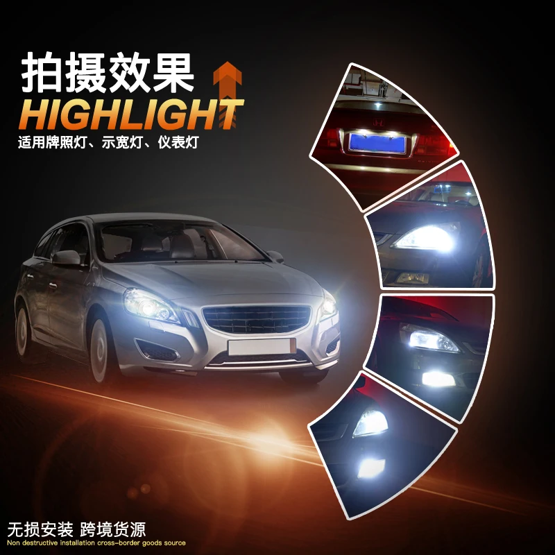 JIACHI FACTORY Super Bright 6500k T11 BA9S Car Led Bulb Lamp T4W H6W Auto Parking License Plate Light 3014chip 30smd DC12v White