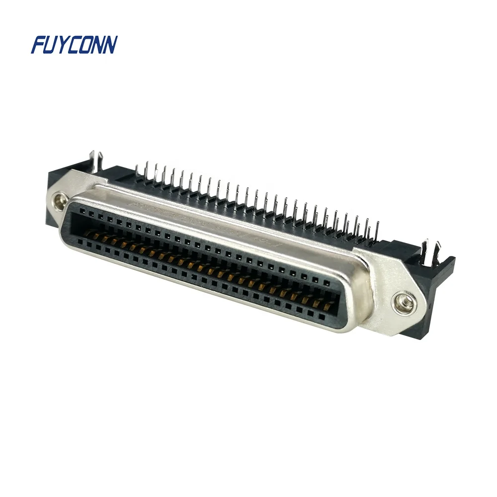 24 36 50 64 pin R/A Female PCB 57 DDK Connector, Centronics SCSI 0.085 socket 90 angle for plugging onto printed circlue board