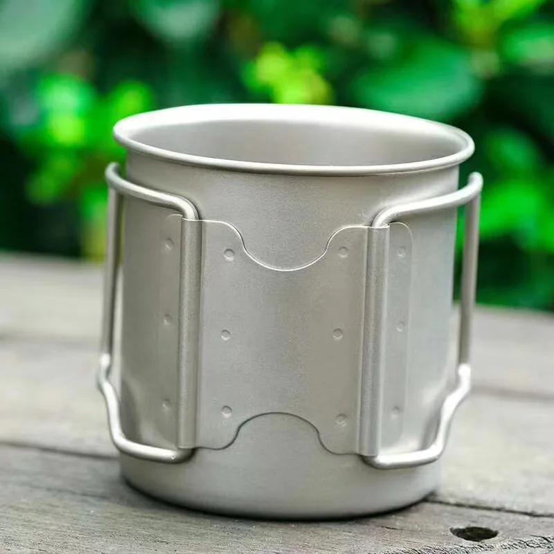 Titanium outdoor portable hanging pot folding handle tableware set for picnic kitchen camping hiking  cookware garden