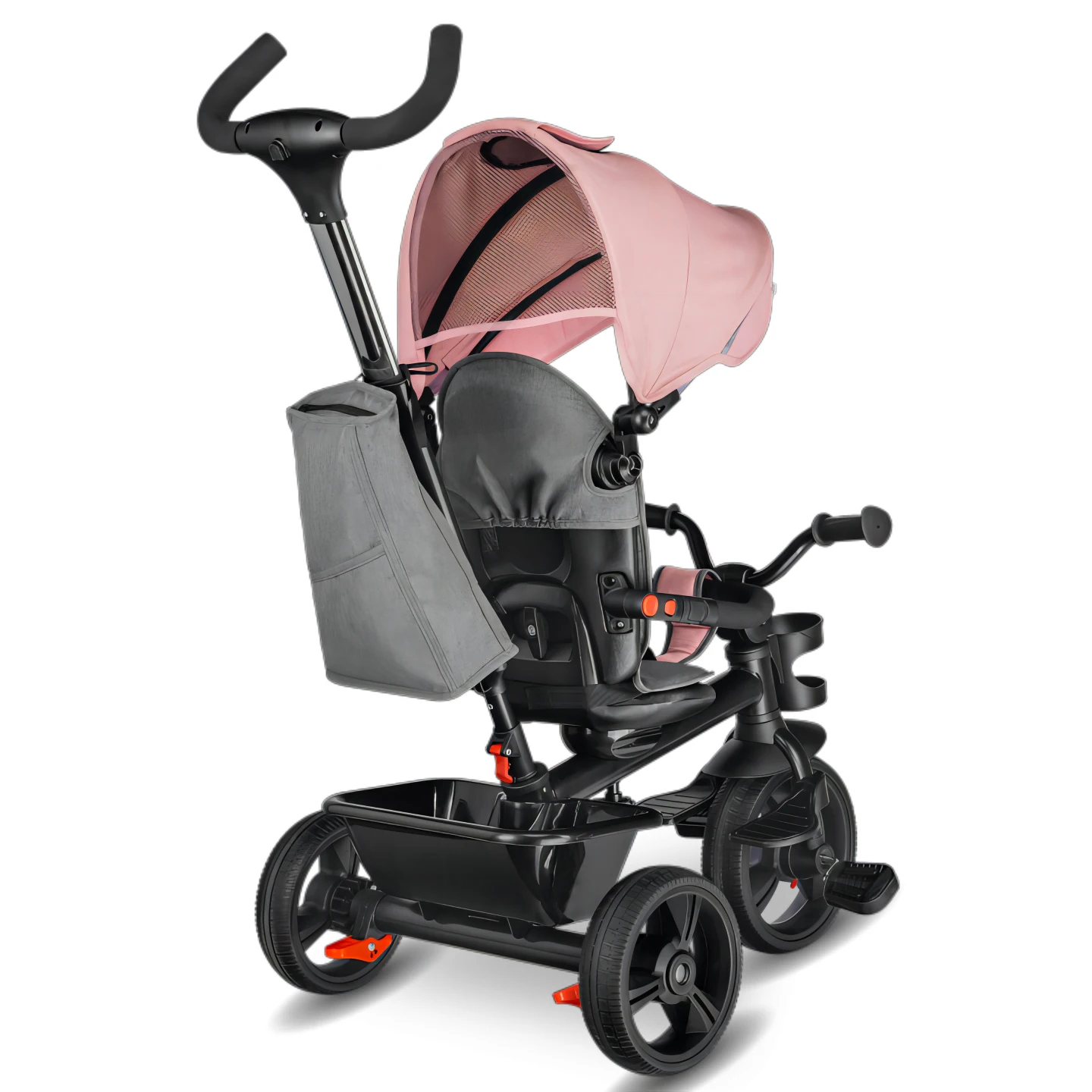 Baby Tricycle 360 degree reversible seat Baby Push Trike Kids Trike with Sun Canopy, Parent Handle