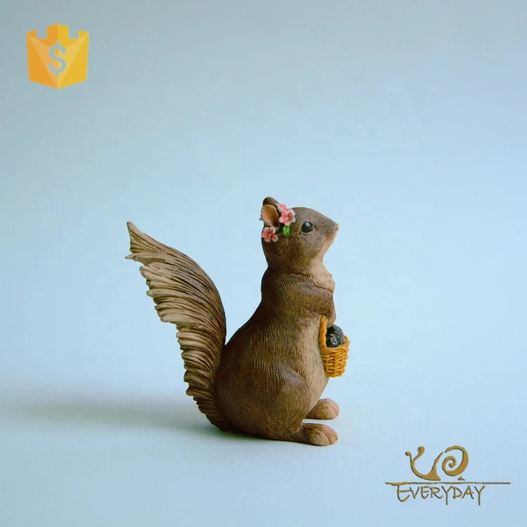 ED12874A Miniature Garden Decoration Animal Resin molds silicone Cartoon Squirrel Figurine Ornament Gift