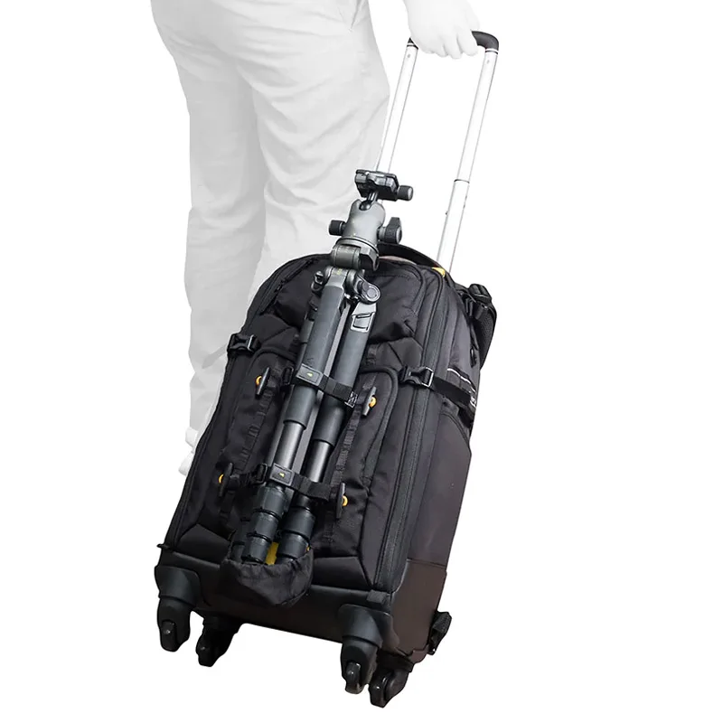 larger camera roller bag 4 wheeled backpack camera bag photography trolley case