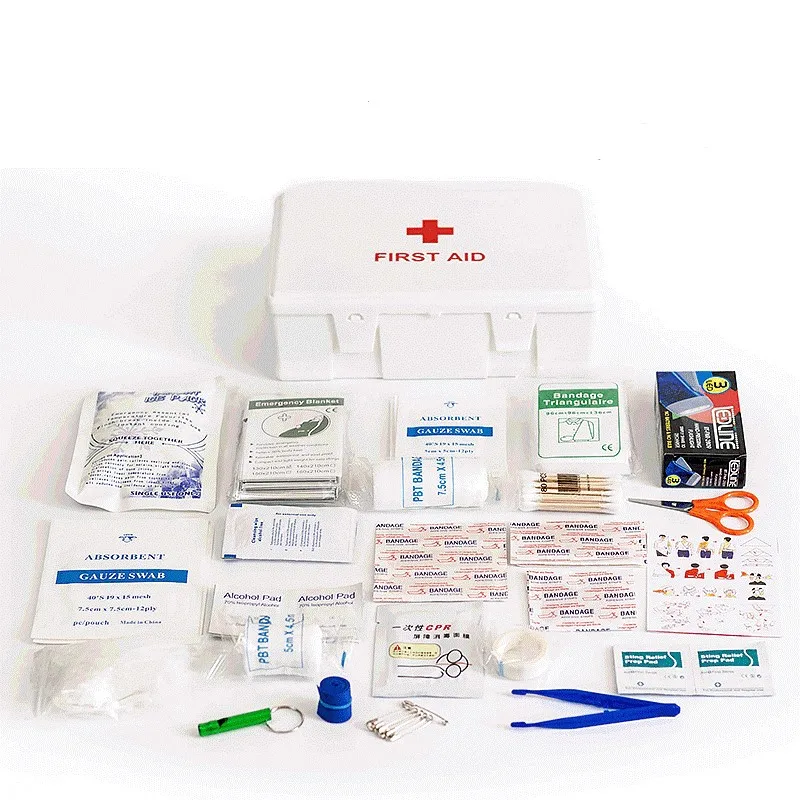 Elderly Friendly Family Health Care First Aid Box Emergency Kits Case Portable with Basic Supplies