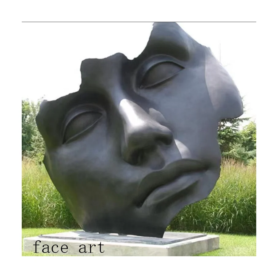 famous modern art  Gardens Abstract Large Face Bronze Statue