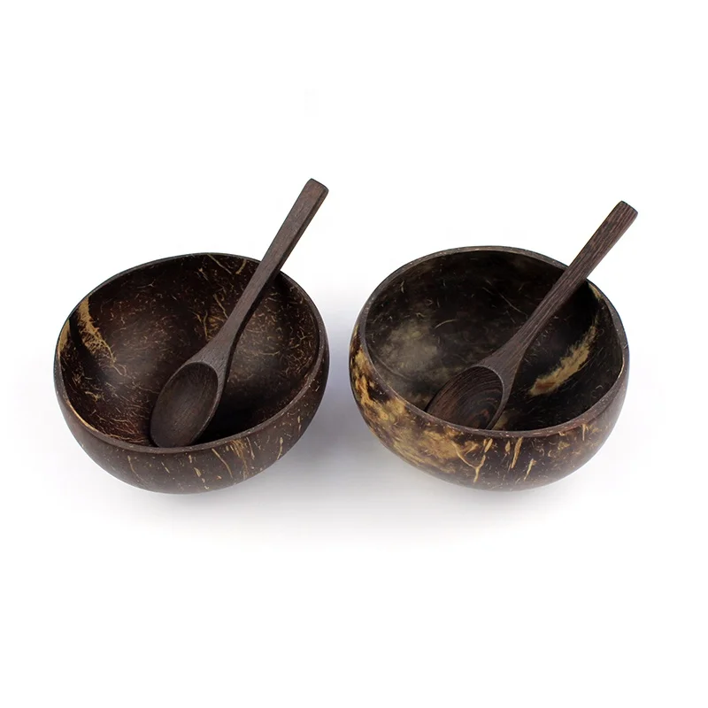 coconut bowl with flower pattern coconut bowls shell and wooden spoon sets customized box