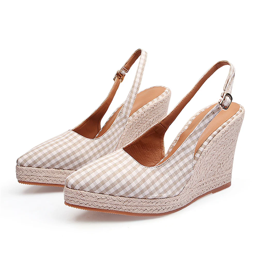 Womens Wedge Sandals Closed Toe Ankle Strap Buckle Platform Espadrille Casual Summer Shoes