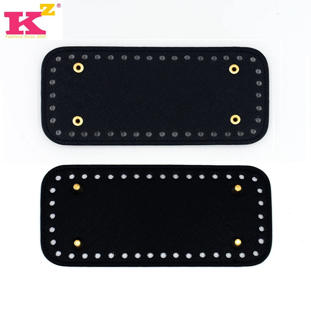 Wholesale Customized 18*8cm Crossgrain PU Luggage Fittings Diy Hand-wrapped Bottom Braided Bag Material Bottom Handbag Leather