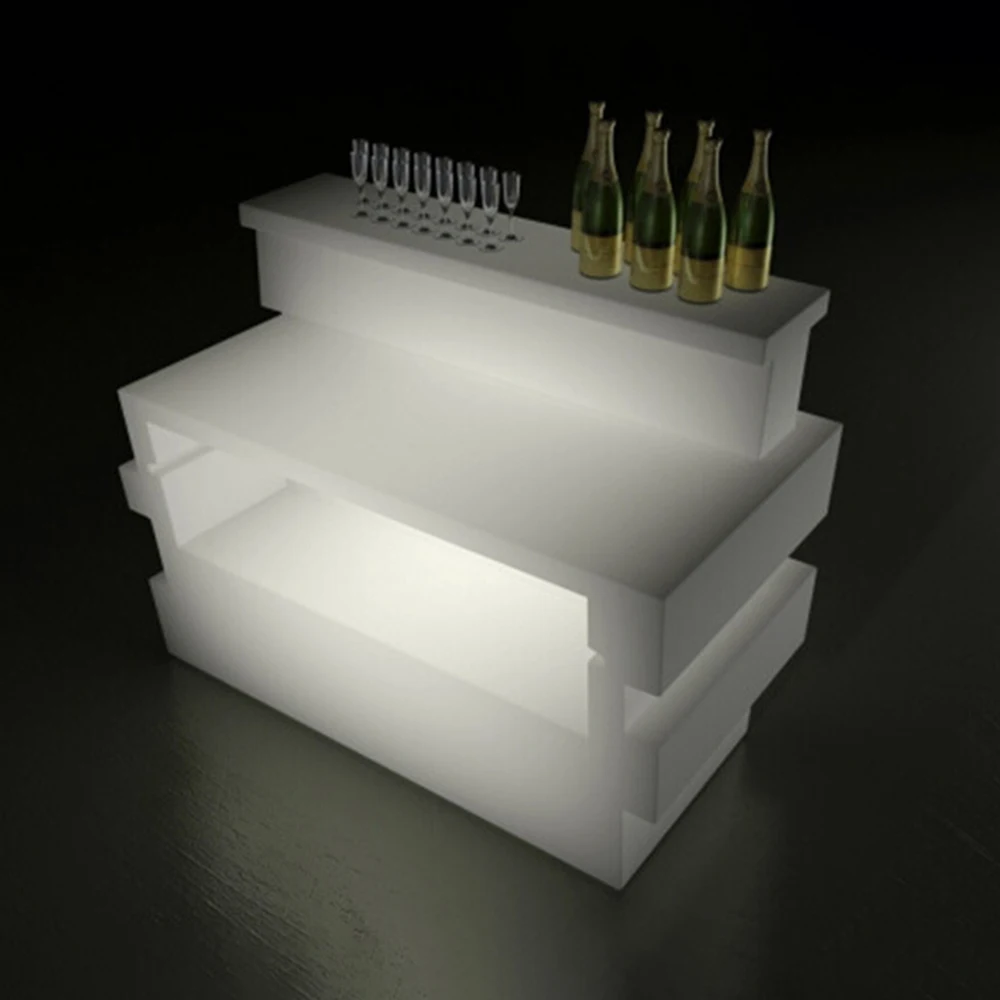 Combinable Counter Table Mobile Bar Furniture Illuminated Straight Led Building Blocks Bar Counter With Led Light Nightclub