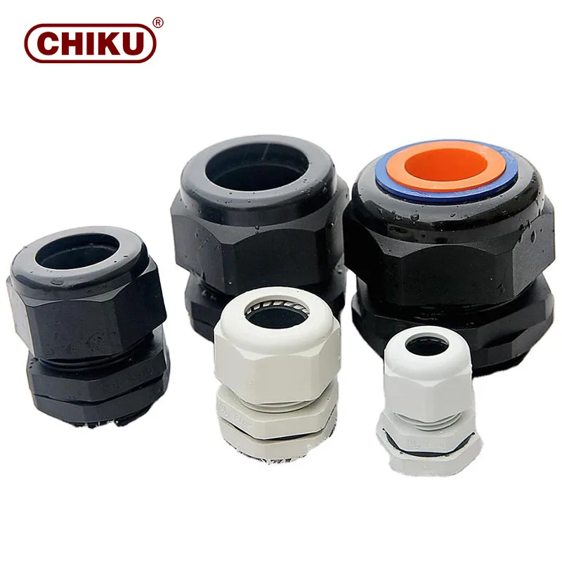 Electrical Rubber Gland Seal Multiple Holes Waterproof Plastic Nylon Cable Gland Size Chart IP68 PG Cable Entry Glands