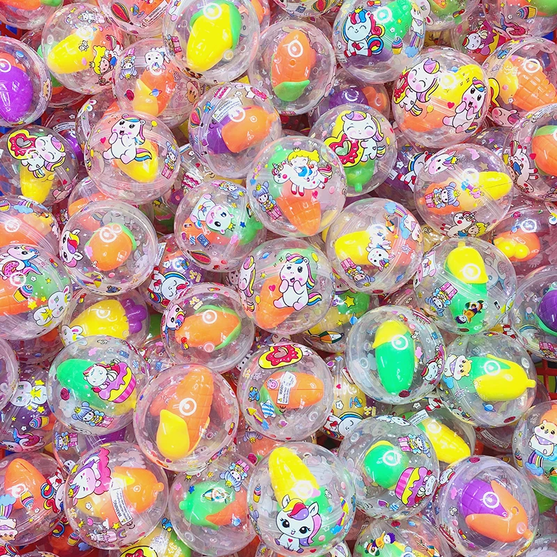 50*50 mm Transparent Twisted Egg Toy Surprise Eggs Gachapon Vending Machine Capsule Toys Round Ball Filled Doll Toys