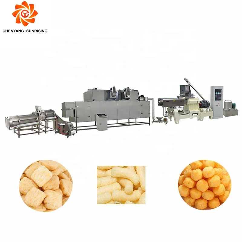 High Quality Cheese Ball Complete Production Line Zimbabwe Puffed Corn Snacks Making Machine