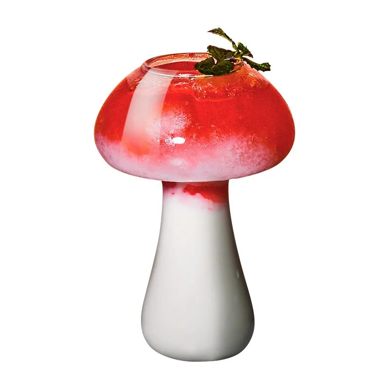 Ins Popular Mushroom Design Novelty Drink Cup Cocktail Glass for KTV Bar Night Party