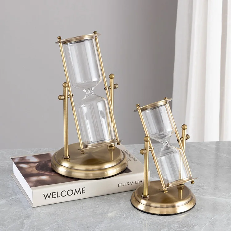 Custom Empty Hourglass Fillable DIY Antique Metal Crafts Brass Hour Glass Wedding Sand Timer Clock