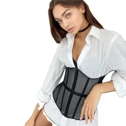2021 New Wrapped Chest Mesh Girdle Women Corset Slim Knit Inner Outer Lingerie Women Sexy Corset Top Women Sexy