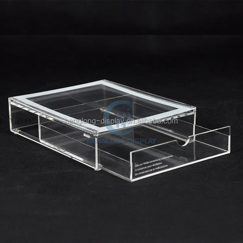 Flip Open Plastic Cigarette Case for Women and Men Acrylic Cigarette Organizer Box Drawer