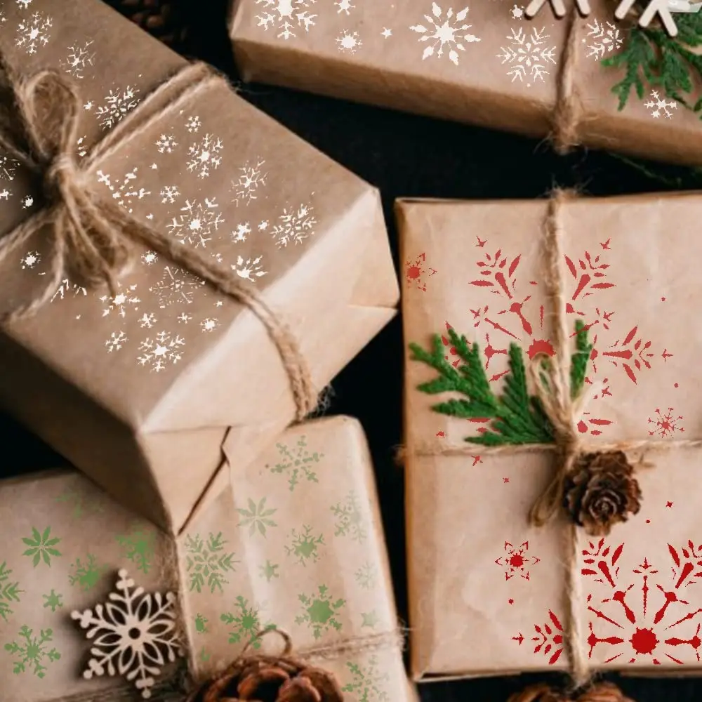 Оптовая продажа, набор пластиковых трафаретов для лазерной резки, рекламные рождественские трафареты, индивидуальные шаблоны