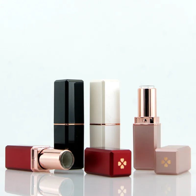
Empty Rose Glod Red Black Pearl White Square Lipstick Tube Packaging Lip Balm Container Lipstick Container Tube 