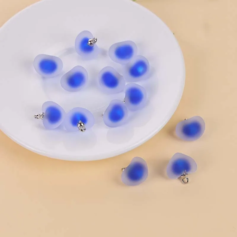 Frosted acrylic peach heart jelly beads earrings charms ring diy jewelry findings handmade keychain accessories headrope pendant