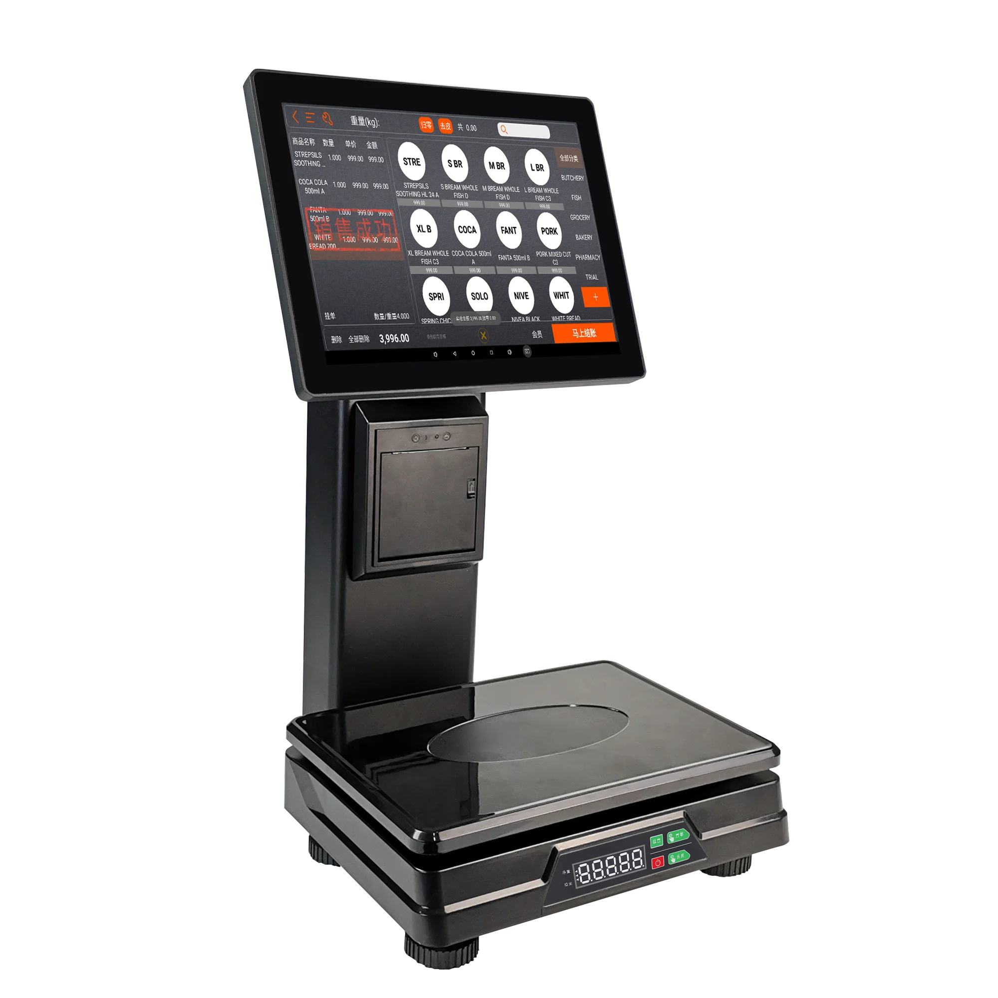 Heavy Industry Platform Digital Electronic Price Weighing POS Scale with Printer Barcode Labels For Supermarket