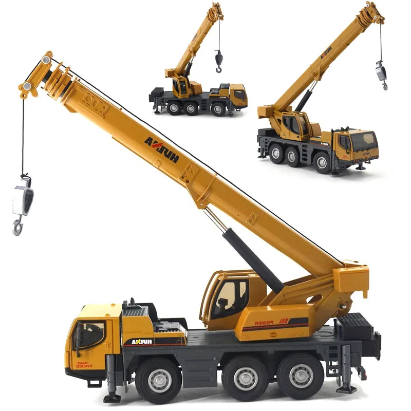 Truck Mounted Crane Huina 1702 1/50 Auto Crane Alloy Diecast Engineering Model Construction Vehicle