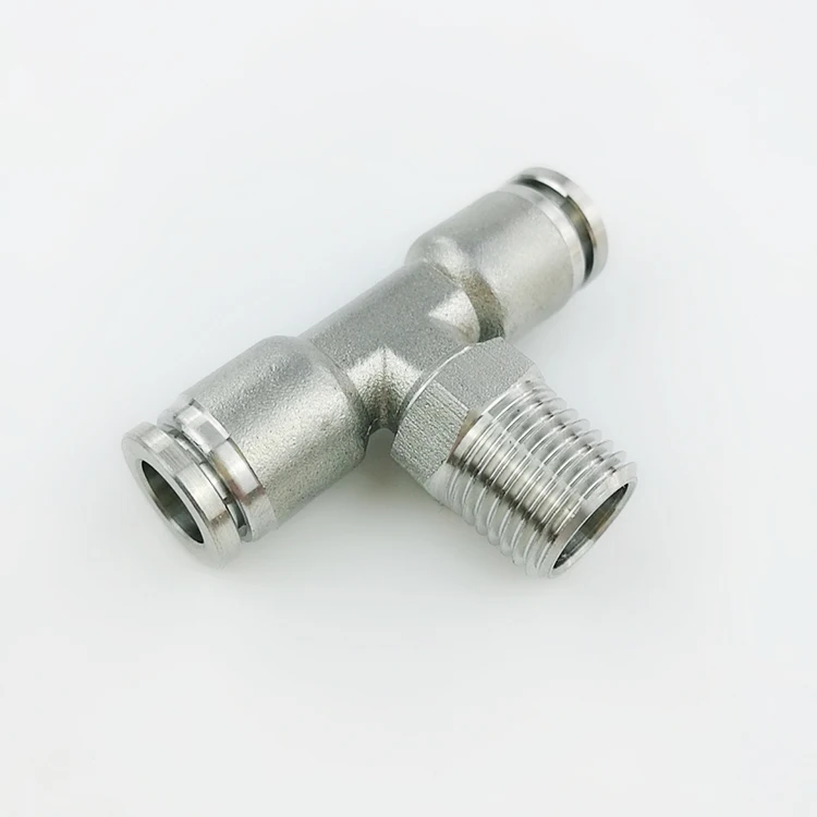 
SPB series T tee external thread stainless steel tube quick insert joint 