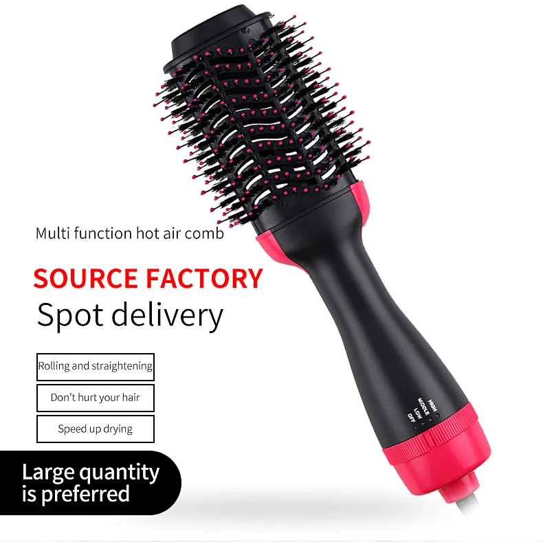 Rechargeable 3 in 1 Negative irons hot air brush professional hair brush dryer one step curling straightener