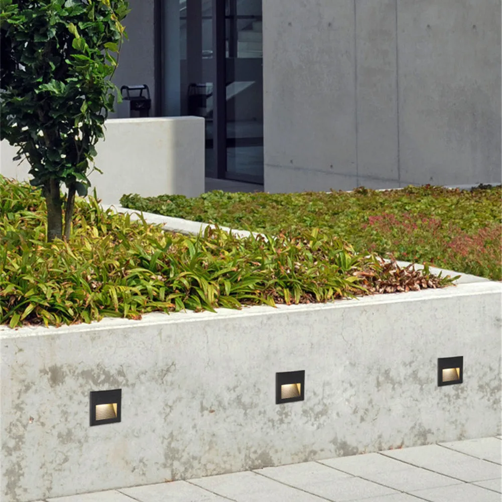 IP65 Waterproof Outdoor LED Foot Light Recessed Corner Wall Lamp Exterior Step Stair Lights