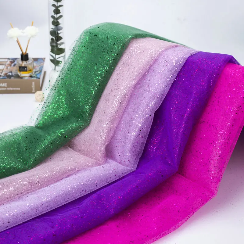 2023 Glitter Tulle Fabric Mesh DIY Dress Stage Bride Cloth Wedding Dress Designer Fabric Party Dancewear Dress Fabrics