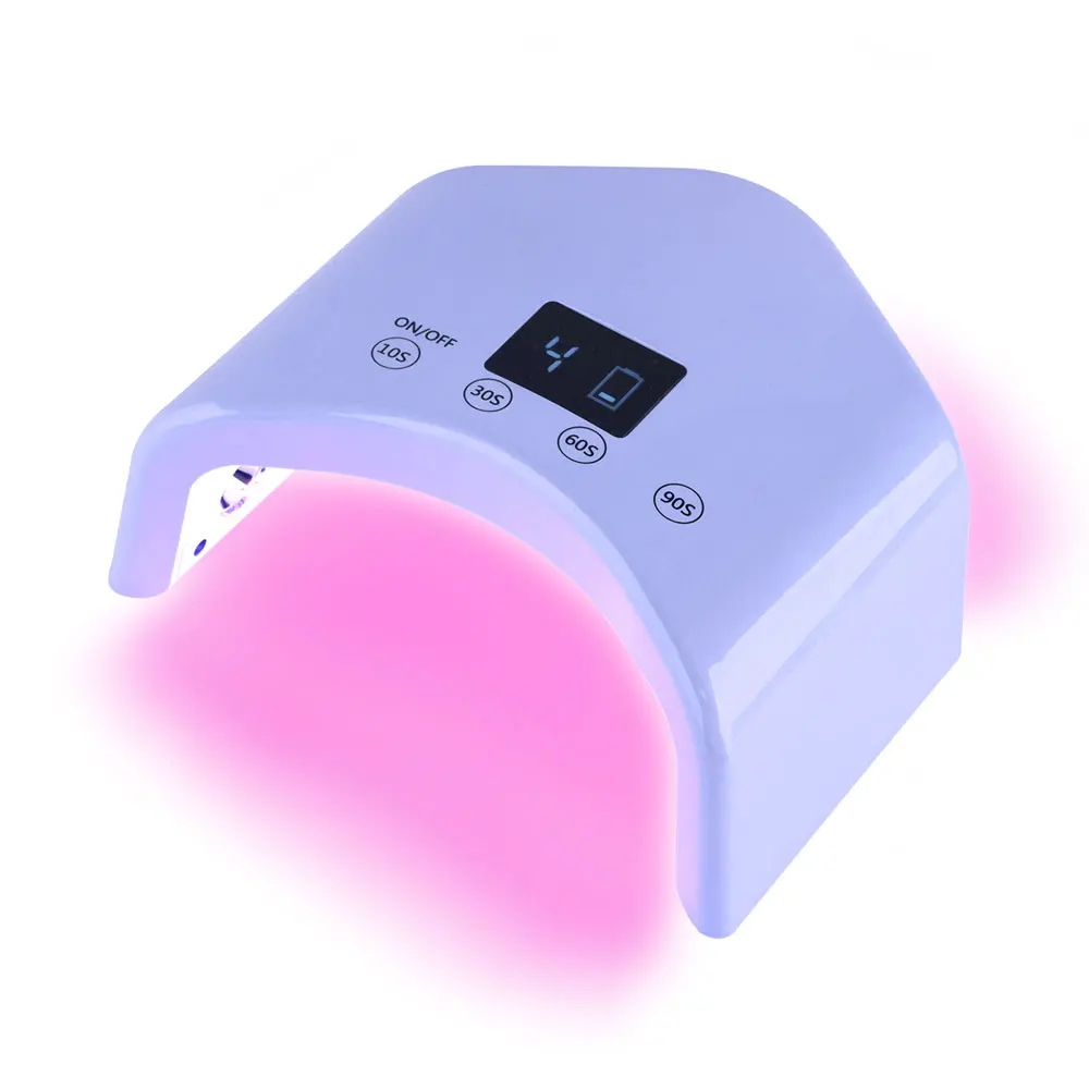 2024 Professional Mini Size 48W Rechargeable Sensor LCD Display Manicure Machine Press On Nails UV LED Nail Lamp for Home Use