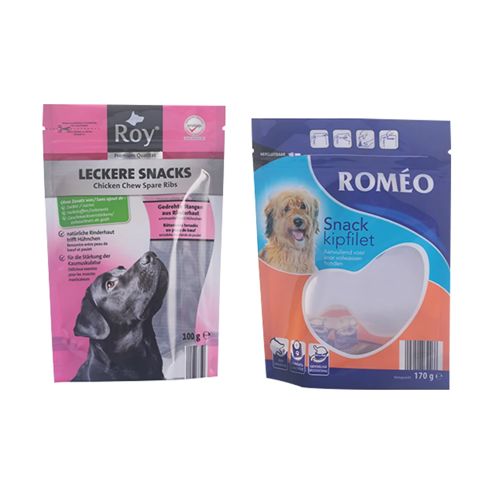 Best price cheap ziplock plastic dog food bag for packaging dog fresh food