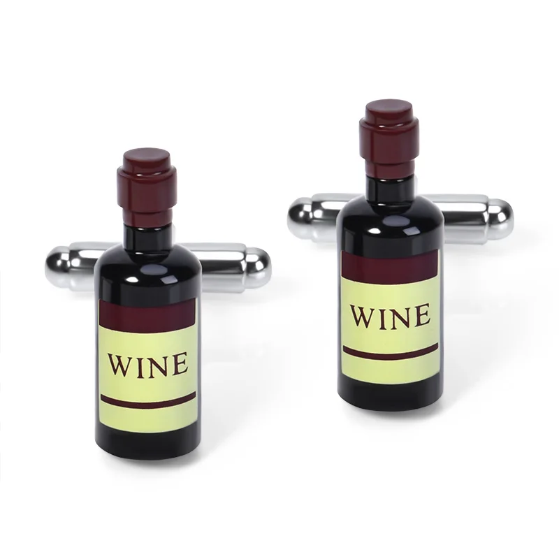 
Wedding Cuff links French Grooms Shirt Brand Formal Golden Wine Bottle Cufflinks for Mens Suits 