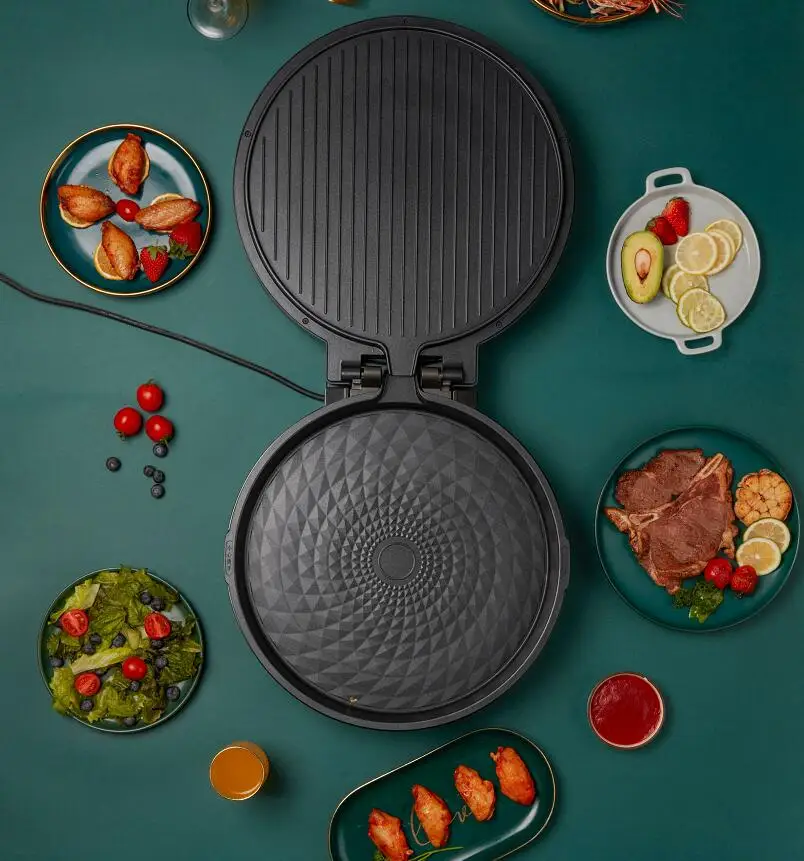 Non-Stick Pizza Maker Machine temperature knob High Quality Multifunction Electric Pizza Oven/Pizza Pan/Pizza Maker 40cm large