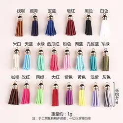 Wholesale Cheap Keychain Eco-friendly Colorful Faux Leather Tassels For DIY Craft
