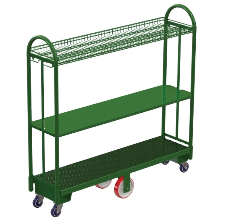 Customized 4 Wheels Foldable Warehouse Heavy Duty 500kg Platform Wire Mesh Logistics Roll Cage Trolley