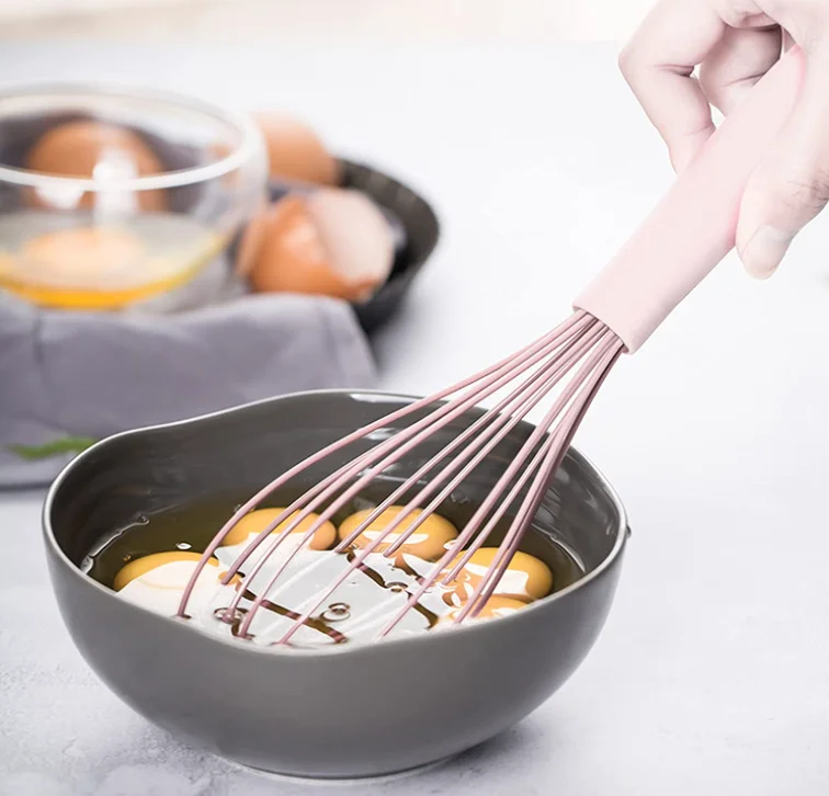 Egg Beater, Mini Silicone Kitchen Whisks, Baking Tool for Dough Milk Egg Blending Stirring Whisking and Beating, Kitchen Utensil