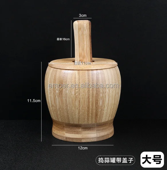 bamboo Wood Mortar and Pestle