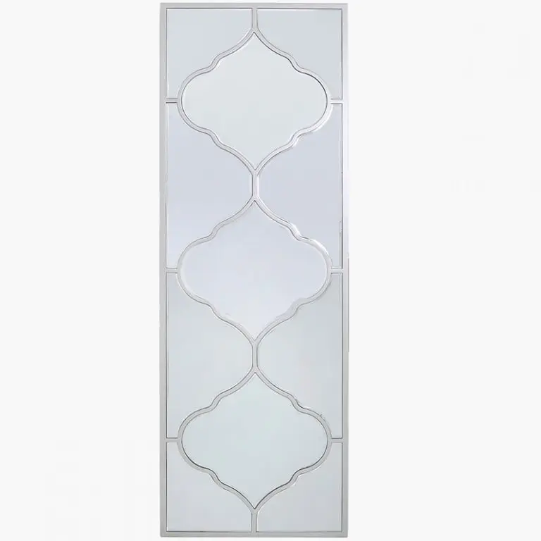 Luxury large Moroccan Mirrored Silver Vertical Wall Mirror for Home Decor Gift Living room Bedroom Bathroom Hallway entryway