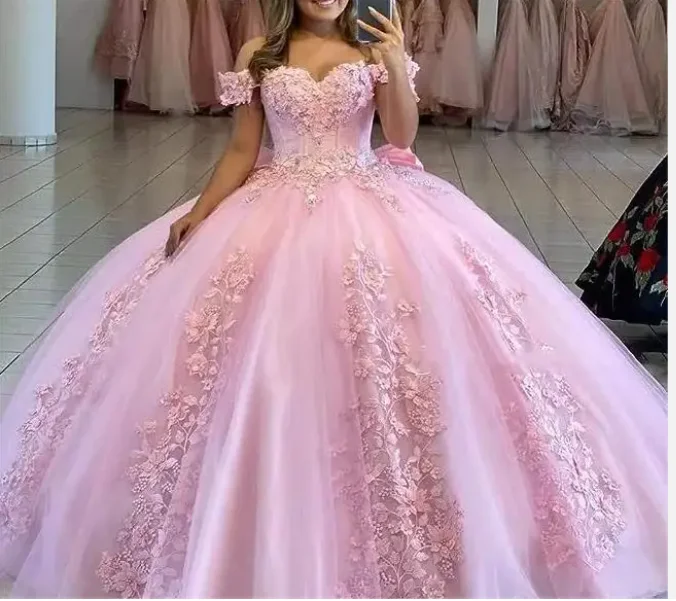 pink blue Green Tulle Quinceanera Dresses Ball Gown Birthday Party Dress Lace Up Graduation Gown vestidos 2023