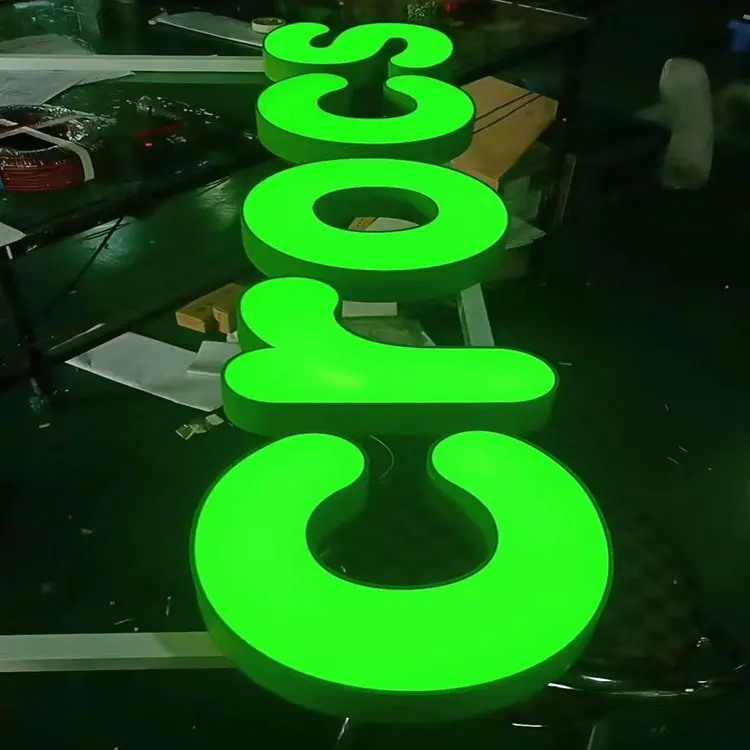 Custom Led Company Logo Sign 3D Light up Metal/Acrylic Back Lit Channel Letter Advertising Signs