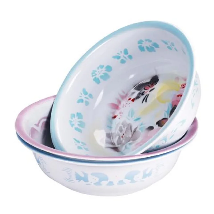 Утолщенная креативная эмалированная раковина с мультяшной эмалью для дома, кухни и лапши, раковина с эмалью для мытья и мытья лица