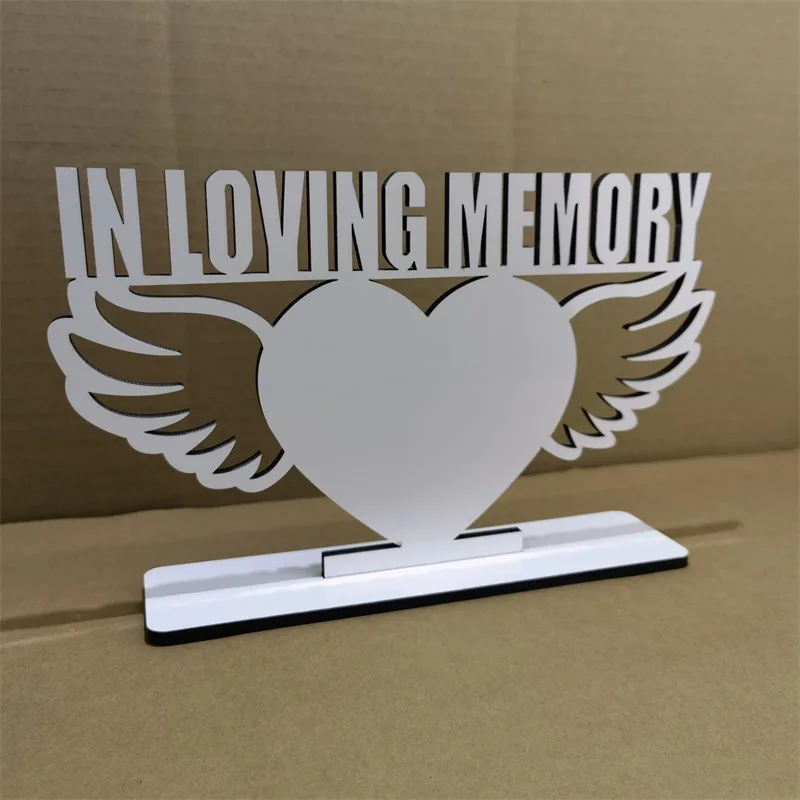 IN LOVING MEMORY heart wing sublimation photo frame sublimation picture frame memorial sublimation blanks