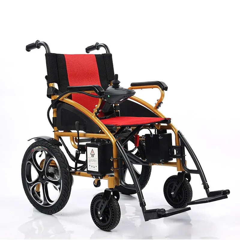 Ultra-light  Electric Folding wheelchair Disabled Elderly Travel Home Scooter Simple Small Wheel Trolley Electric Wheelchair