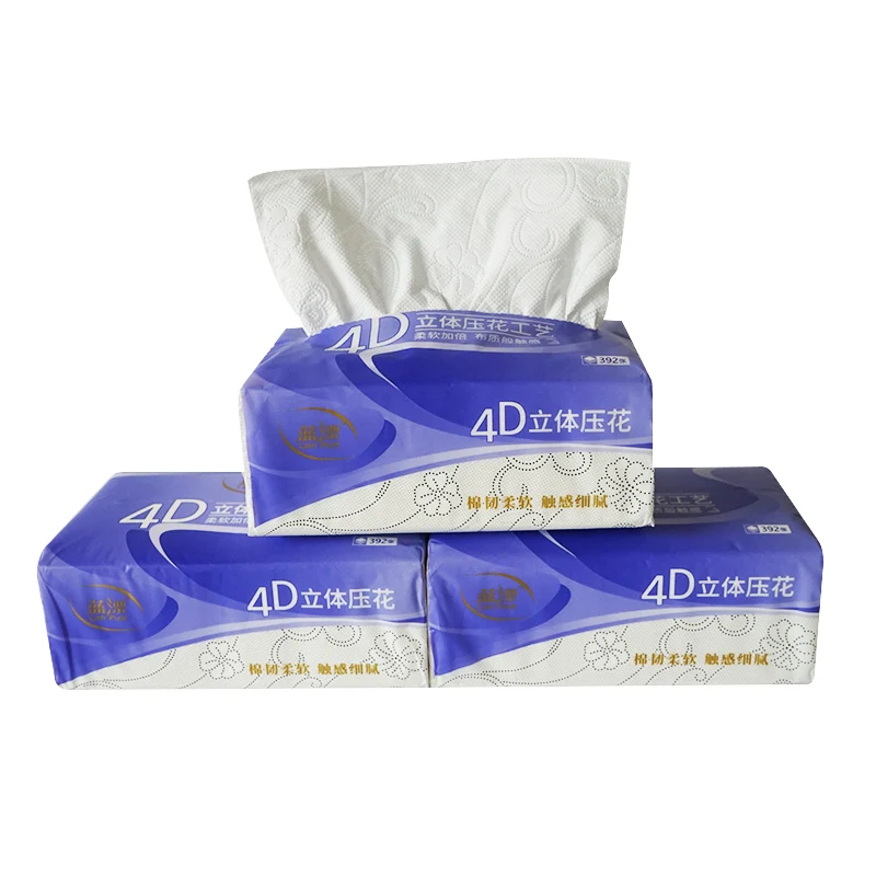 Free Sample-soft pack 4D embossed facial tissue paper