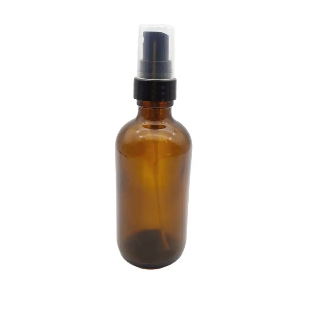 4OZ Amber  Color Plastic Mist Sprayer with Cover For Clear Glass Bottle