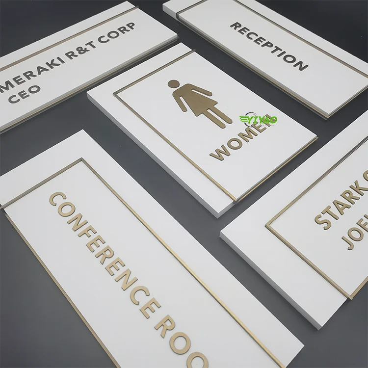 custom decoration metal mirror brushed etch stainless steel 3d hotel building floor house room number sign board