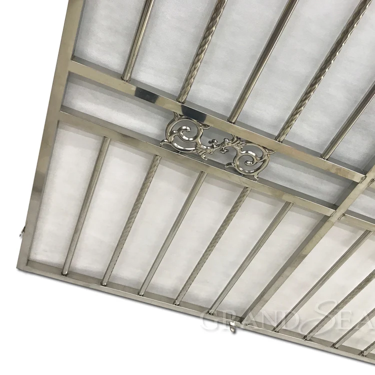 Fancy simple rust proof 304 stainless steel window grill design price