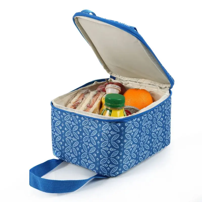 Custom Exterior front/side pocket insulated bag Bohemian Clementine Upright Lunch Bag with Carry Handles