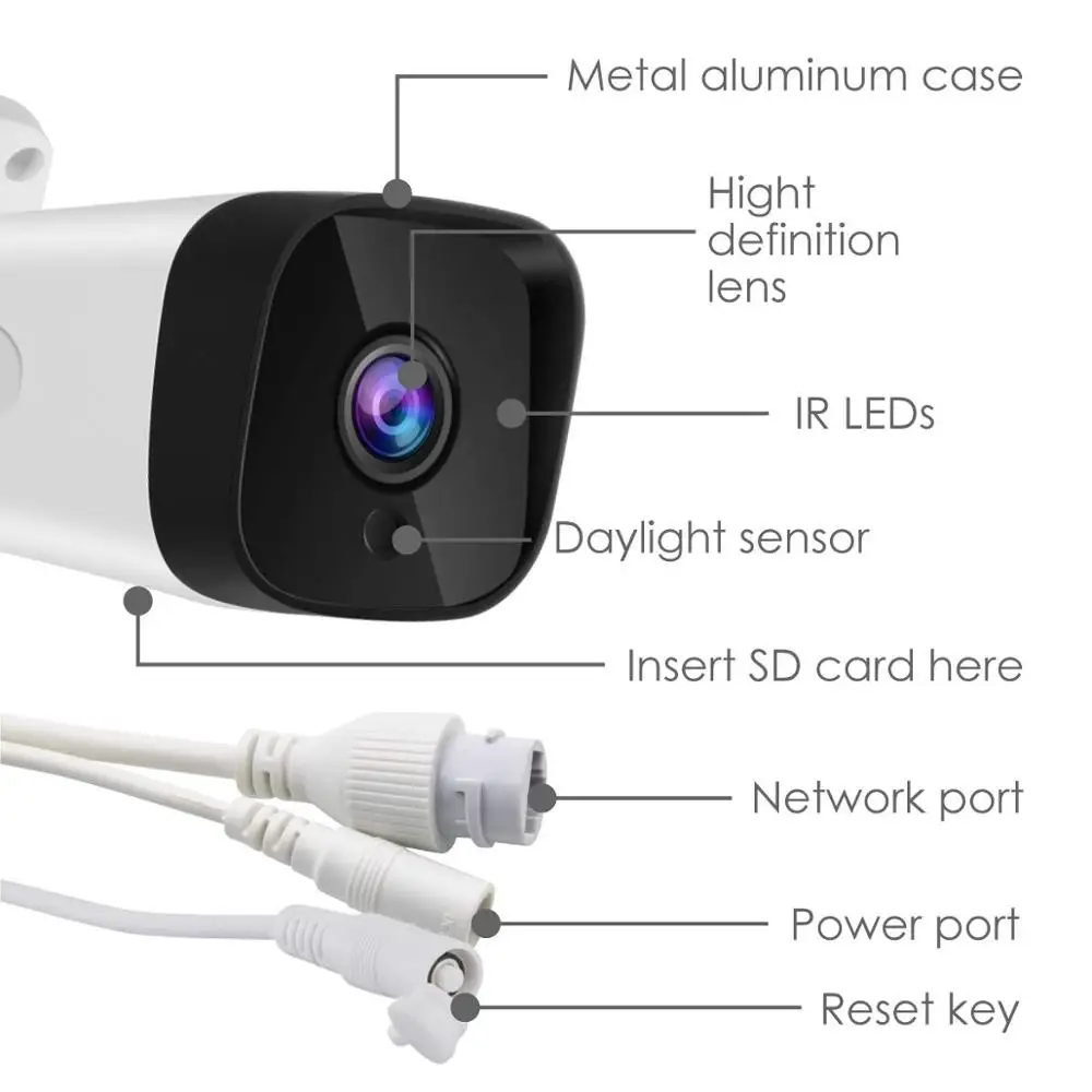 Outdoor Waterproof H.265+ 1080P 2.0mp Antenna Ip65 Outdoor Wifi Bullet SECURITY Ip Wireless Cctv Camera CAMHI APP
