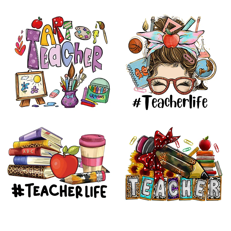 Пластиковая теплопередача, благословенный дизайн для учителей, пользовательская трафаретная печать, передача, готовая к нажатию теплопередача, печать для футболок